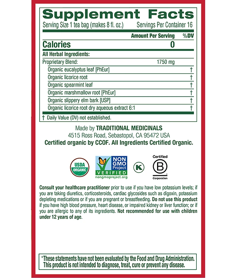Throat Coat Eucalyptus Tea