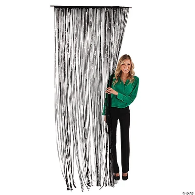 Black Fringe Door Curtain