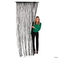 Black Fringe Door Curtain