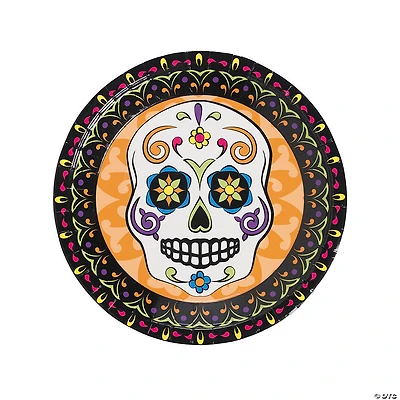 Day of the Dead Party Sugar Skull Paper Dinner Plates - 8 Ct.