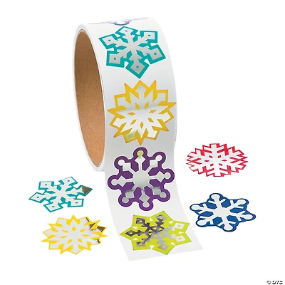 Snowflake Sticker Roll - 100 Pc.