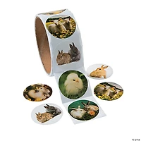 Realistic Easter Animal Sticker Roll - 100 Pc.