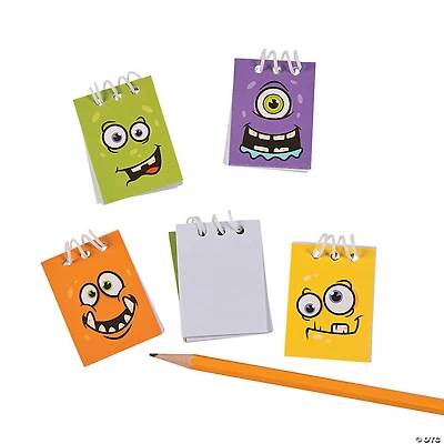 Bulk 48 Pc. Monster Face Mini Spiral Notepads
