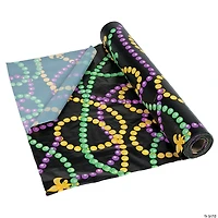 Mardi Gras Beads Plastic Tablecloth Roll
