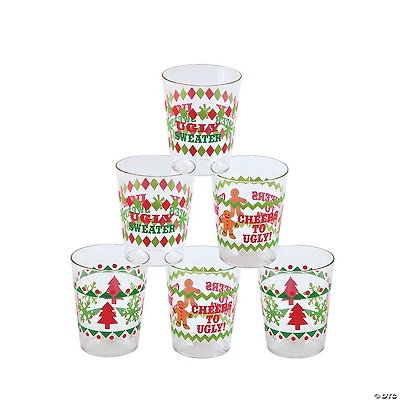 Ugly Sweater Plastic Shot Glasses - 24 Pc.