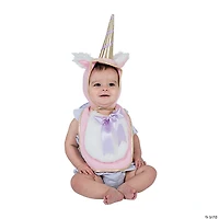Baby Girl's Unicorn Bib & Hat Set