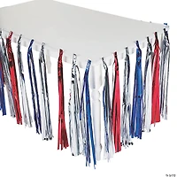 Patriotic Metallic Fringe Plastic Table Skirt