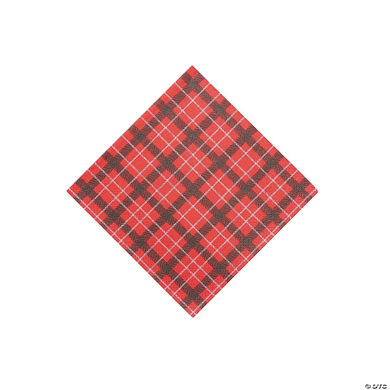 Botanical Santa Tartan Napkins - 20 Pc.