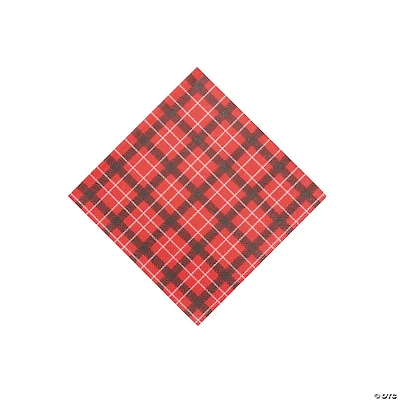 Botanical Santa Tartan Napkins - 20 Pc.