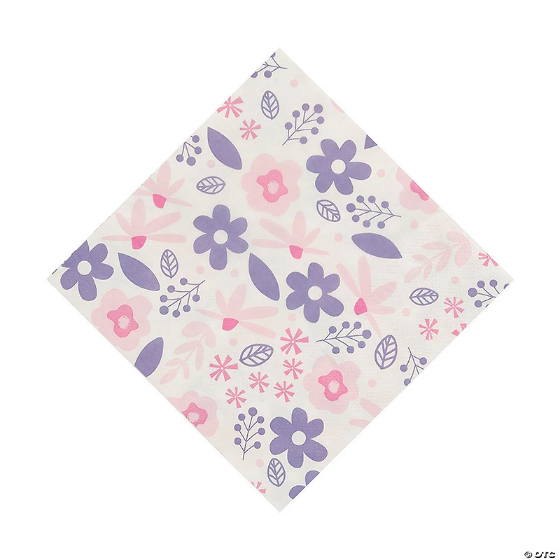 Easter Friends Purple & Pink Floral Luncheon Napkins - 16 Pc.