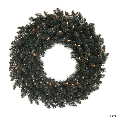 Vickerman 24" Black Fir Christmas Wreath with Warm White LED Lights
