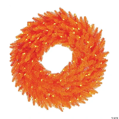 Vickerman 24" Orange Fir Christmas Wreath with Orange LED Lights
