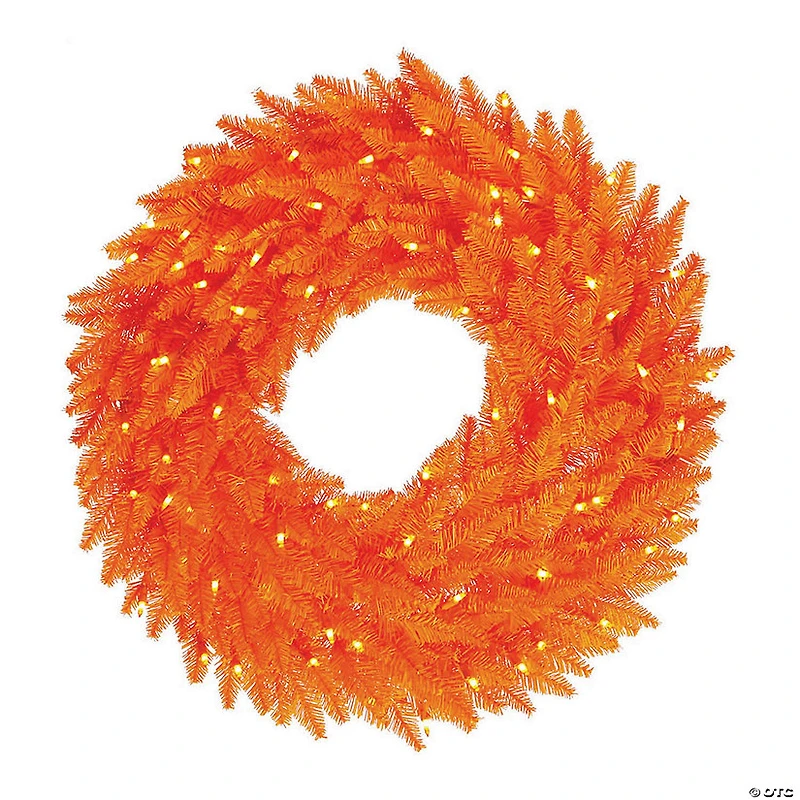 Vickerman 30" Orange Fir Christmas Wreath with Orange LED Lights