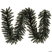 Vickerman 9' Black Fir Christmas Garland with Warm White LED Lights
