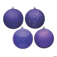Vickerman Shatterproof 2.4" Purple 4-Finish Ball Christmas Ornament, 24 per Box