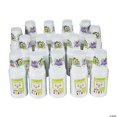 16 oz. Bulk 400 Ct. Mardi Gras Jester's Cap & Confetti Disposable Plastic Cups