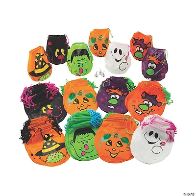 7 1/4" x 8 1/2" Bulk 720 Pc. Grinning Halloween Plastic Drawstring Bags