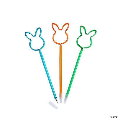 Easter Bunny-Shaped Pens - 12 Pc.
