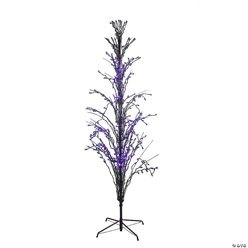 Northlight 6' Pre-Lit Purple LED Cascade Twig Tree Outdoor Halloween Decoration