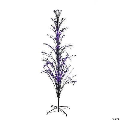 Northlight 6' Pre-Lit Purple LED Cascade Twig Tree Outdoor Halloween Decoration