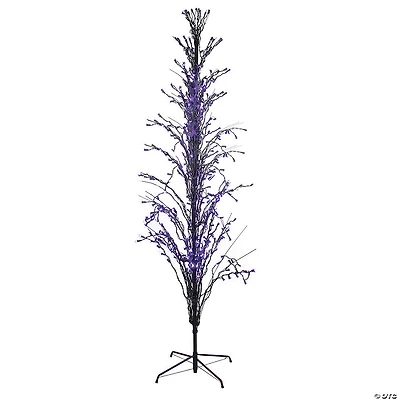 Northlight 9' Purple LED Lighted Cascade Twig Outdoor Halloween Tree