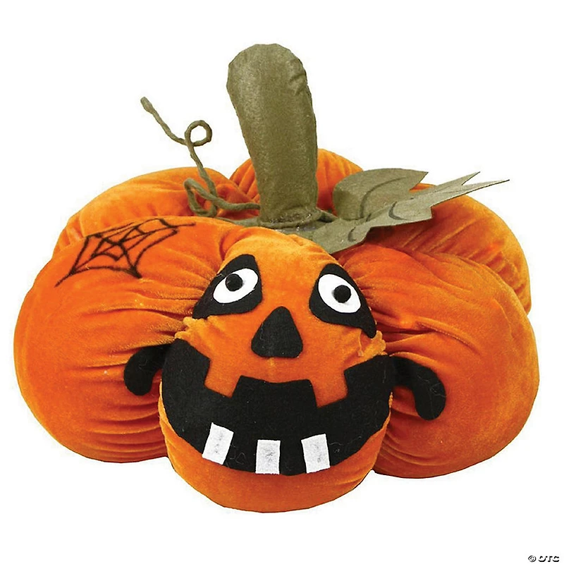 Northlight 15" Orange LED Lighted Plush Jack-o-Lantern Pumpkin Halloween Decoration
