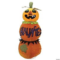 Northlight 38" Orange and Black Standing Spooky Jack-O-Lantern Pumpkin Lighted Halloween Decor