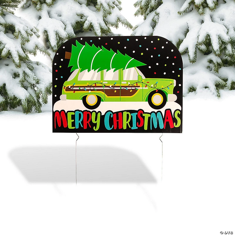 21 1/2" x 16" Christmas Woody Wagon Yard Sign