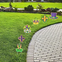 8" - 9 3/4" Mardi Gras Fleur de Lis Sidewalk Signs - 6 Pc.