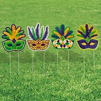 18" - 20" Mardi Gras Yard Signs - 4 Pc.