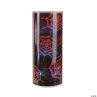 Northlight 12" Black and Red Battery Operated LED Lighted Spider Web Hanging Halloween Lantern