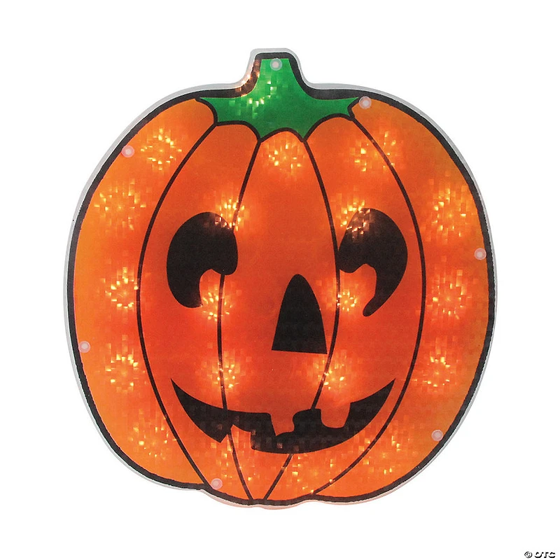 Northlight 13" Lighted Jack O' Lantern Pumpkin Halloween Window Decoration