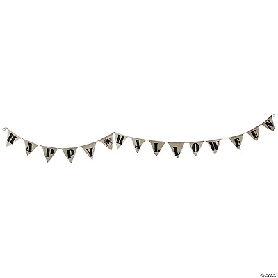 Northlight 18" White LED Triangle "Happy Halloween" Banner
