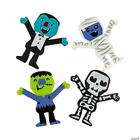 Bulk  48 Pc. Vinyl Skeleton, Mummy, Green Monster, Vampire Halloween Monster Characters