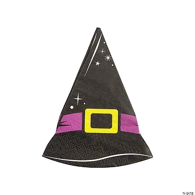 Witch Party Pointed Hat-Shaped Luncheon Napkins - 16 Pc.