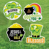 16" x 16" Religious St. Patrick's Day Yard Signs - 4 Pc.