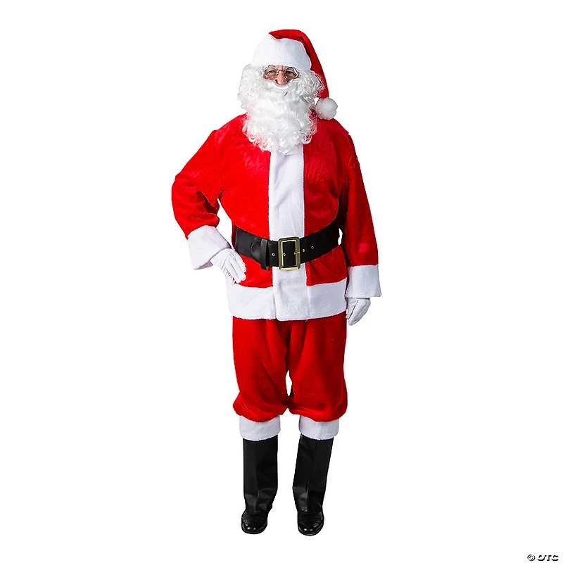 Adult Men’s 10-Piece Deluxe Plush Santa Suit Costume