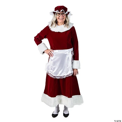 Women’s Burgundy Velvet Mrs. Claus Dress Costume