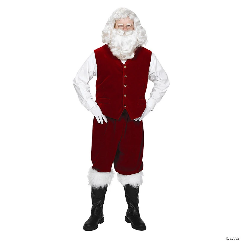 Adult Men’s Santa Velvet Vest with Buttons