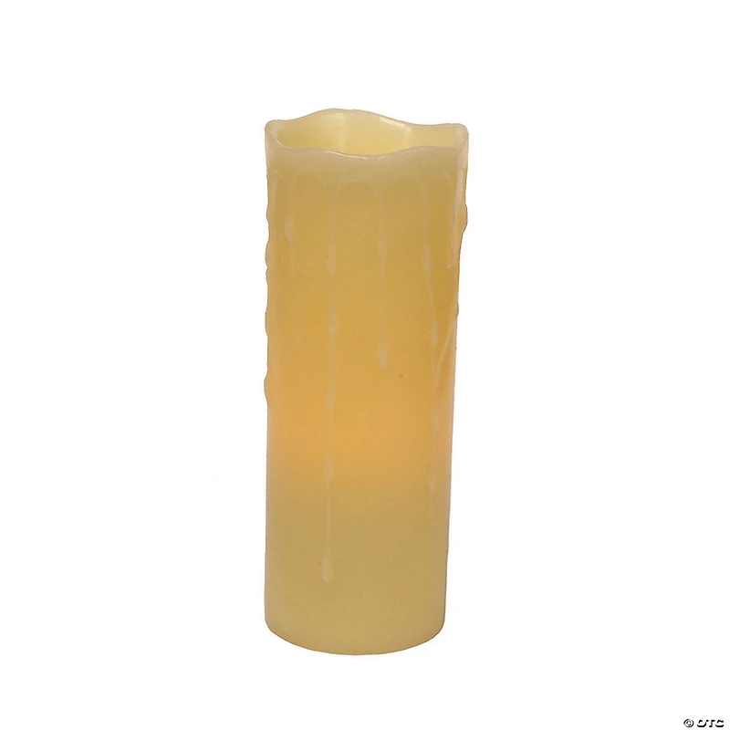 Melrose International LED Wax Drip Tall Pillar Candle (Set of