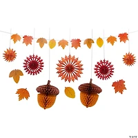 Warm Color Fall Leaf Hanging Decorations Kit