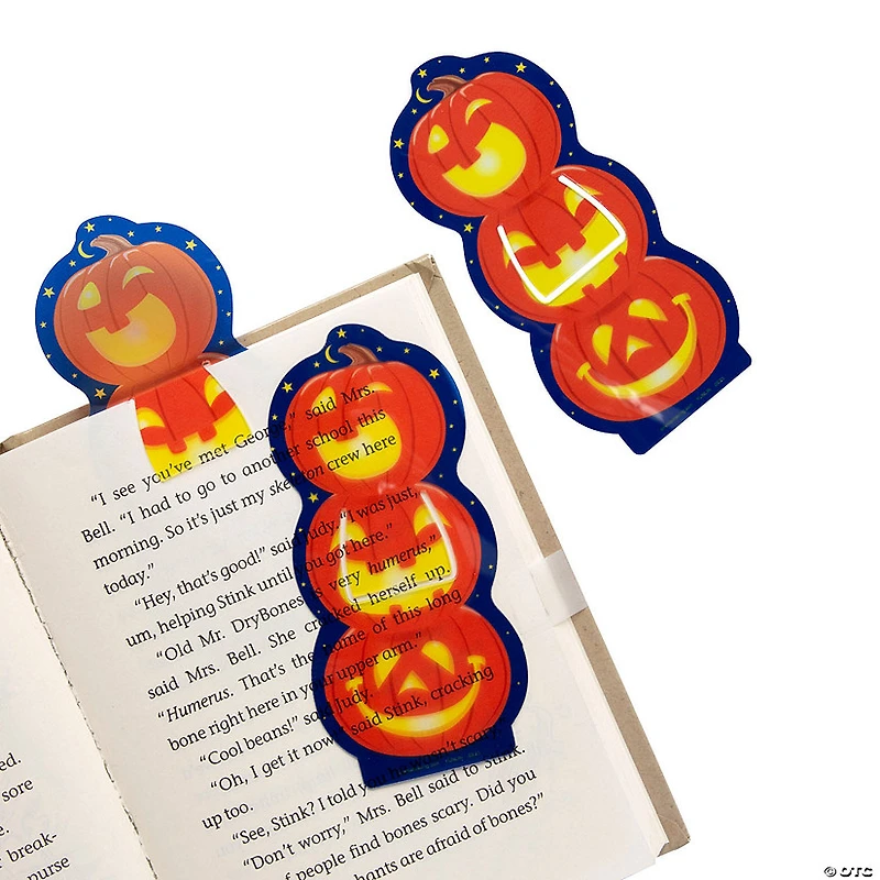 Bulk Jack-O’-Lantern Clip Bookmarks - 48 Pc.