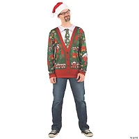Adult Ugly Christmas Cardigan T-Shirt Costume