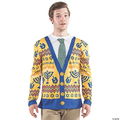 Men's Ugly Hanukkah Sweater T-Shirt Costume