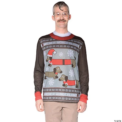 Ugly Christmas Sweater Wiener Wonderland Men's T-Shirt Costume