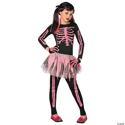 Girl’s Pink Punk Skeleton Costume