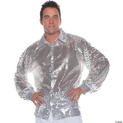 Men's Silver Sequin Shirt Costume