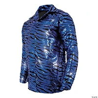 Adults Blue Sequin Tiger Shirt