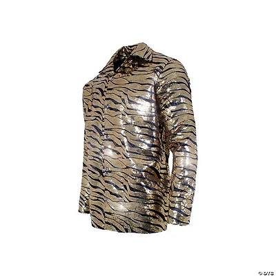 Adults Gold Sequin Tiger Shirt