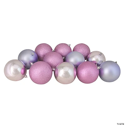 Northlight 12ct Purple Shatterproof 4-Finish Christmas Ball Ornaments 4" (100mm)